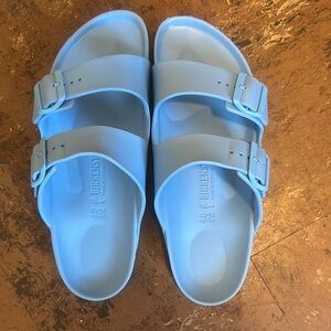 Birkenstock Blue Sandals Adjustable Straps Contoured Footbed